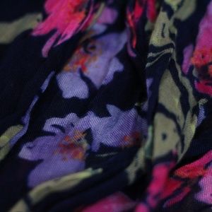 Lands' End navy floral scarf